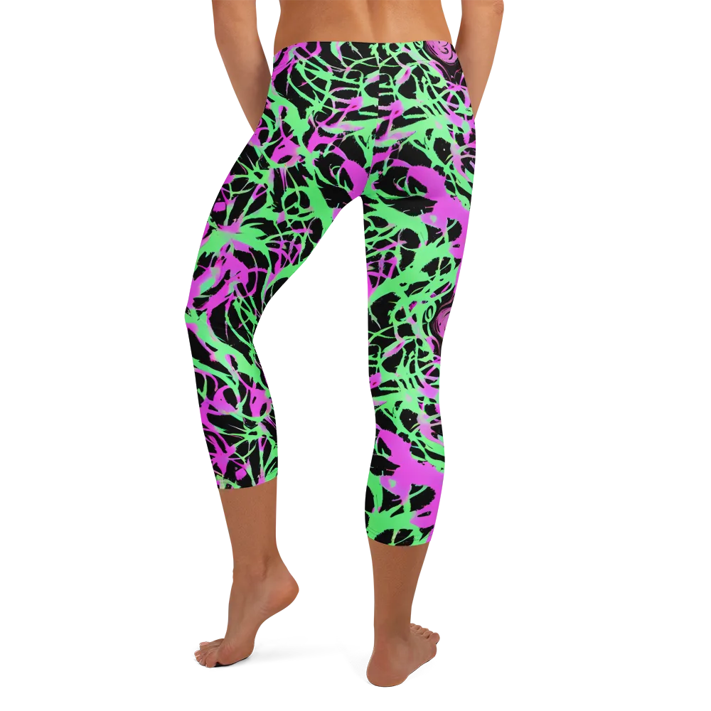 Neon Thorn on Capri Leggings — Back