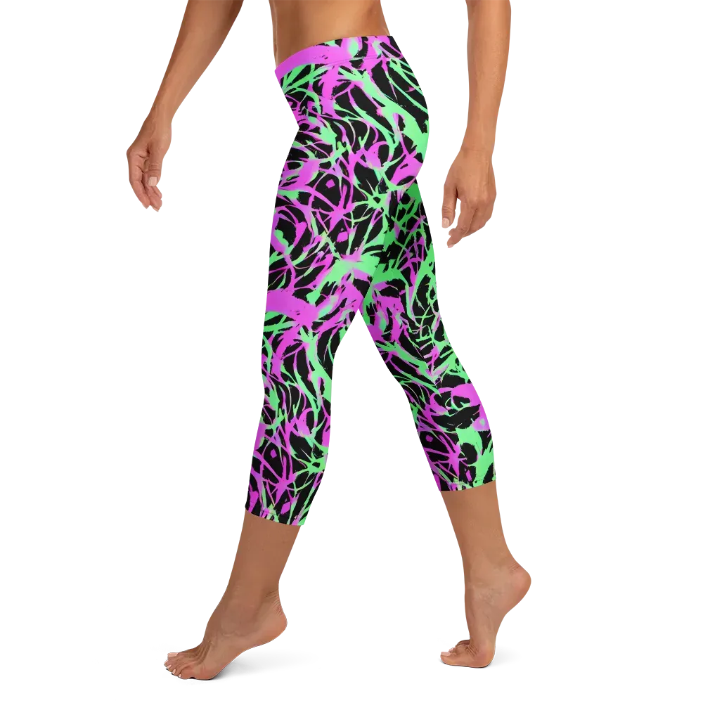 Neon Thorn on Capri Leggings — Left