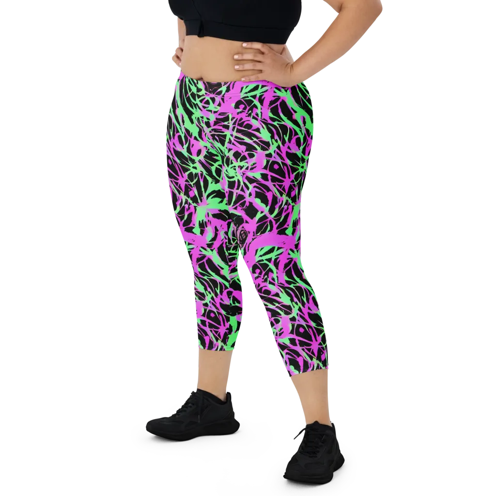 Neon Thorn on Capri Leggings — Front