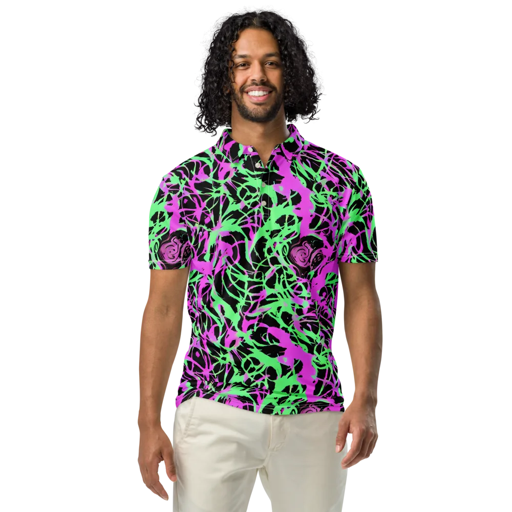 Neon Thorn on Men's Slim Fit Polo Shirt — Front