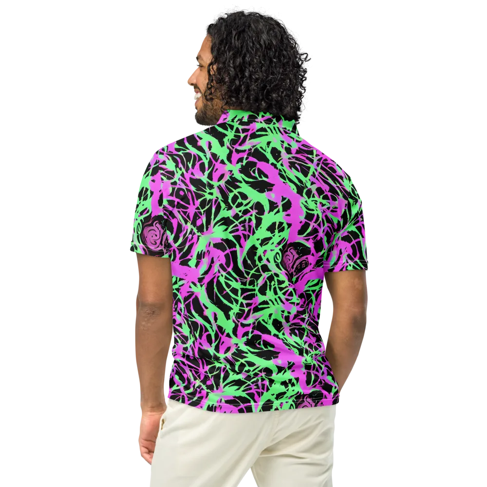 Neon Thorn on Men's Slim Fit Polo Shirt — Back