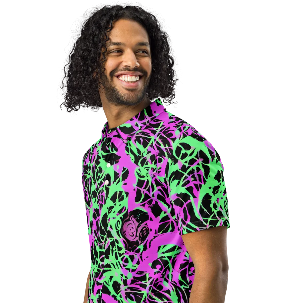 Neon Thorn on Men's Slim Fit Polo Shirt — Left Front