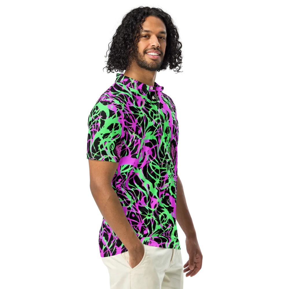 Neon Thorn on Men's Slim Fit Polo Shirt — Right Front