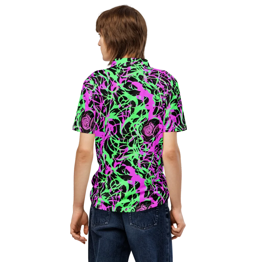 Neon Thorn on Men's Slim Fit Polo Shirt — Back