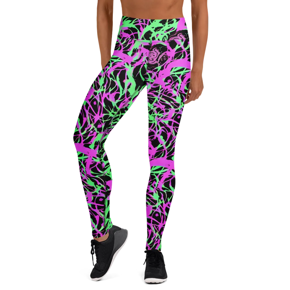 Neon Thorn on Yoga Leggings — Front
