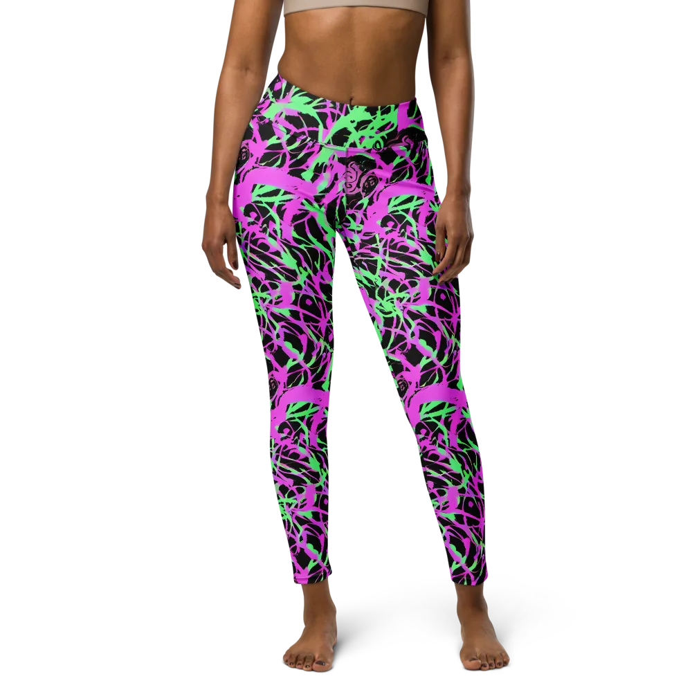 Neon Thorn on Yoga Leggings — Front