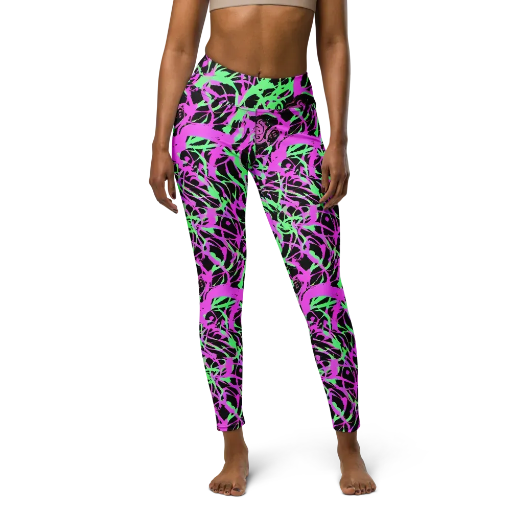 Neon Thorn on Yoga Leggings — Front