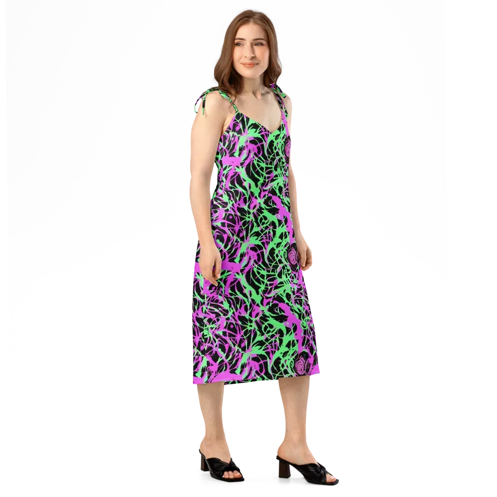 Neon Thorn on Slip Dress — Right Front