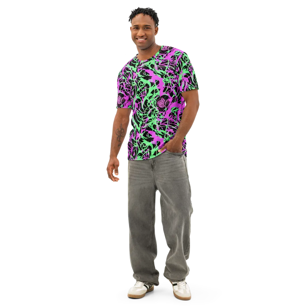 Neon Thorn on Men's Cotton Crew Neck T-Shirt — Front