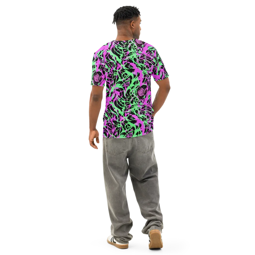 Neon Thorn on Men's Cotton Crew Neck T-Shirt — Back