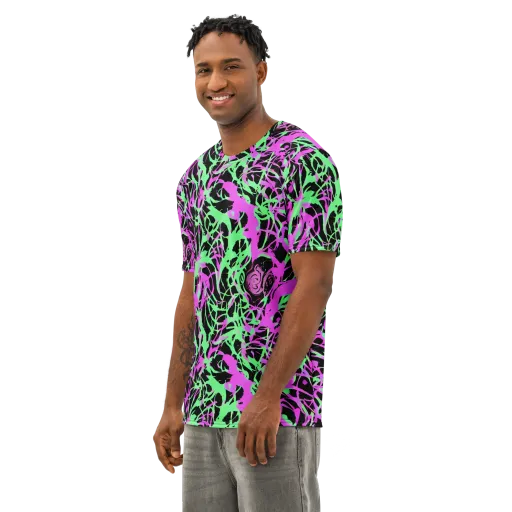 Neon Thorn on a Men's Cotton Crew Neck T-Shirt