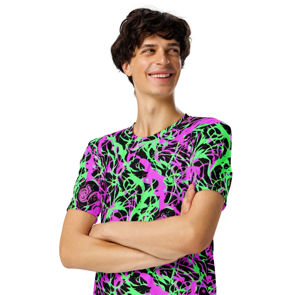 Neon Thorn on Men's Crew Neck T-Shirt — Left Front