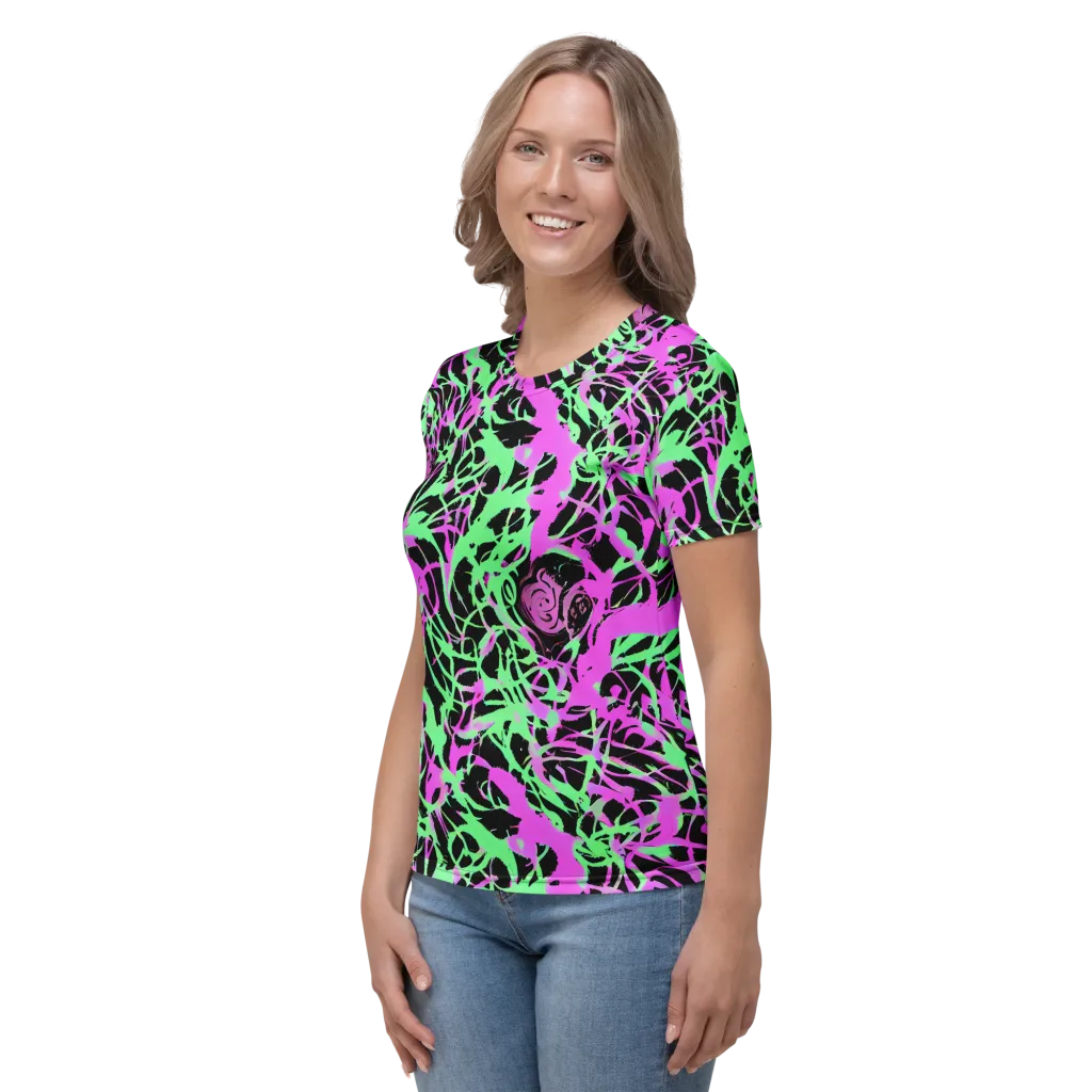 Neon Thorn on Women's Crew Neck T-Shirt — Left