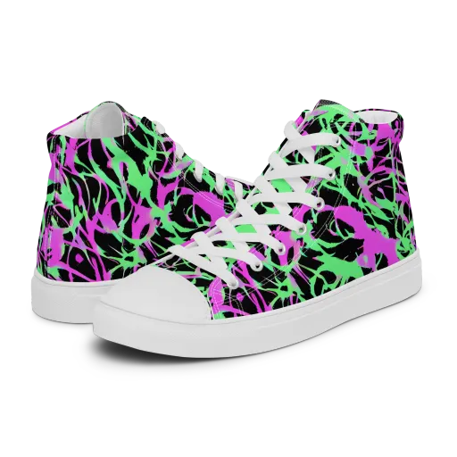 Neon Thorn on a Women's High Top Canvas Shoes