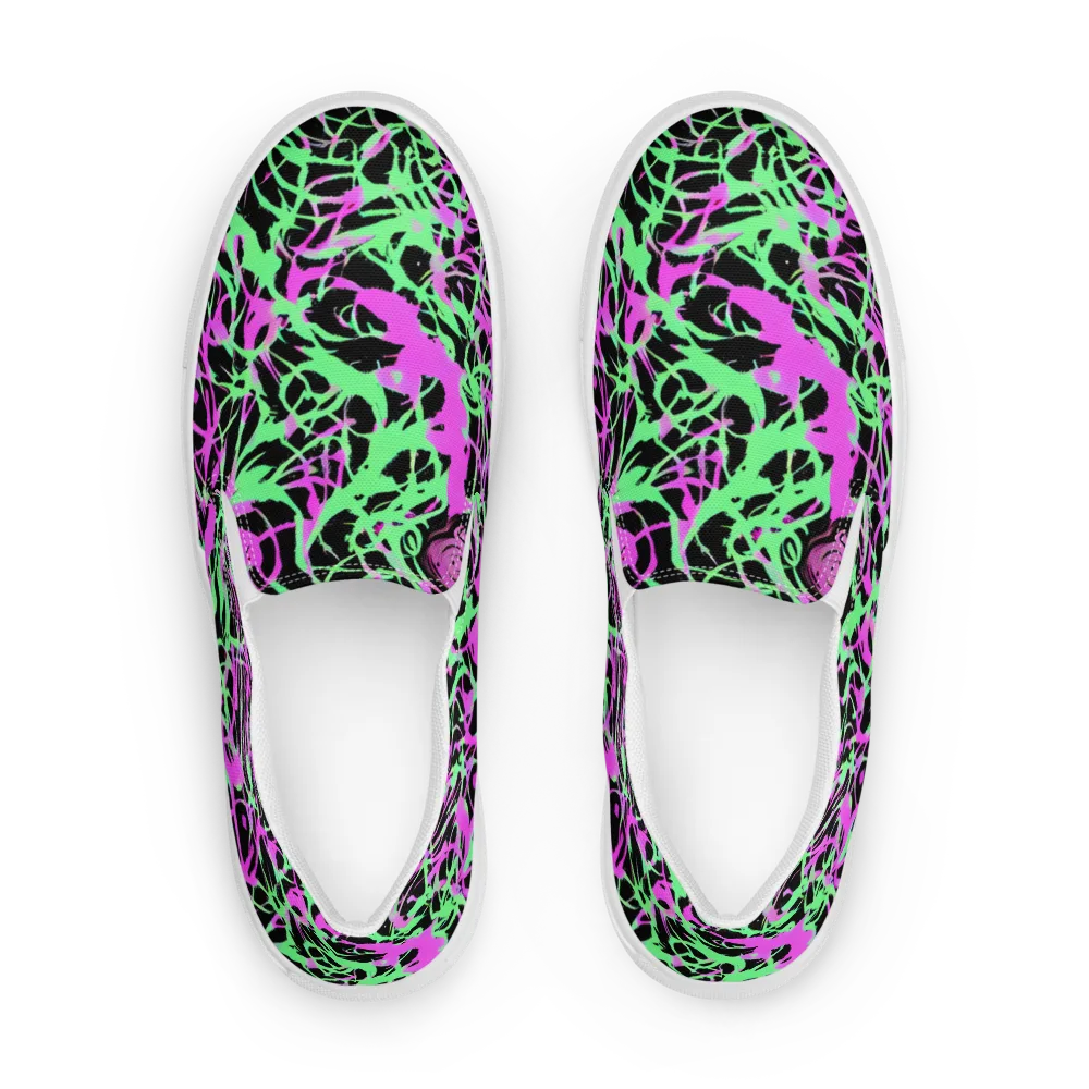 Neon Thorn on Men's Slip-On Canvas Shoes — Front