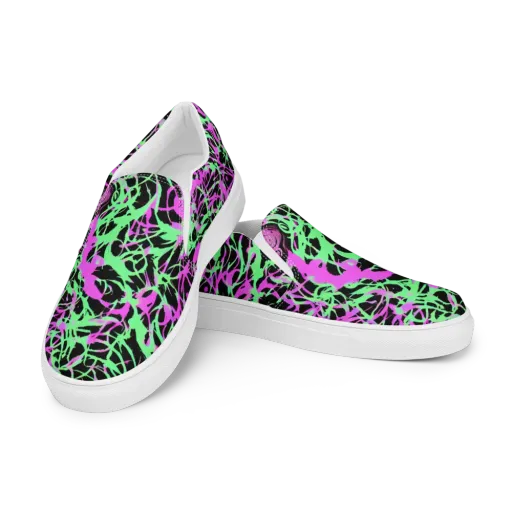Neon Thorn on a Men's Slip-On Canvas Shoes
