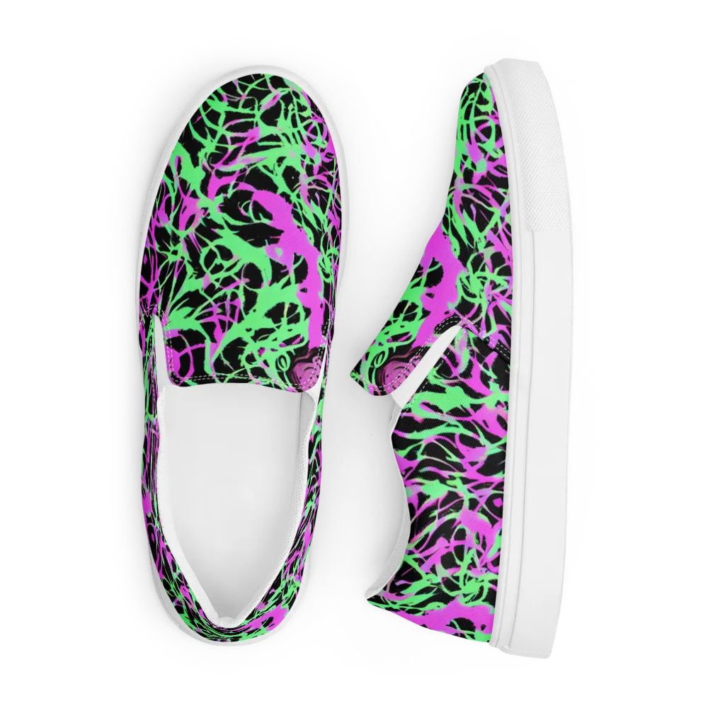 Neon Thorn on Men's Slip-On Canvas Shoes — Front