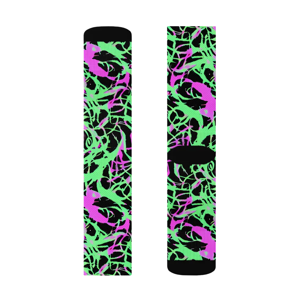 Neon Thorn on Socks — Right Sock