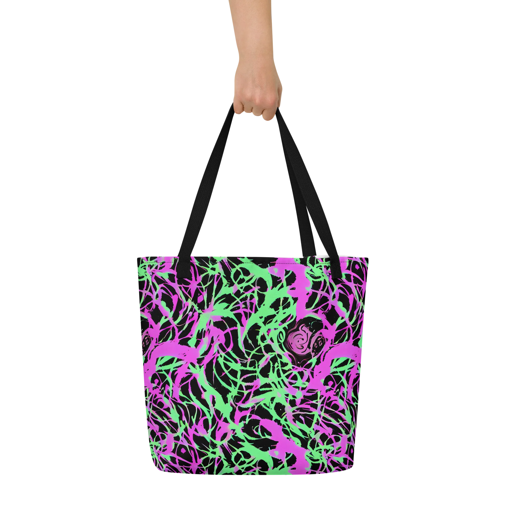 Neon Thorn on Large Tote Bag W/ Pocket — Front