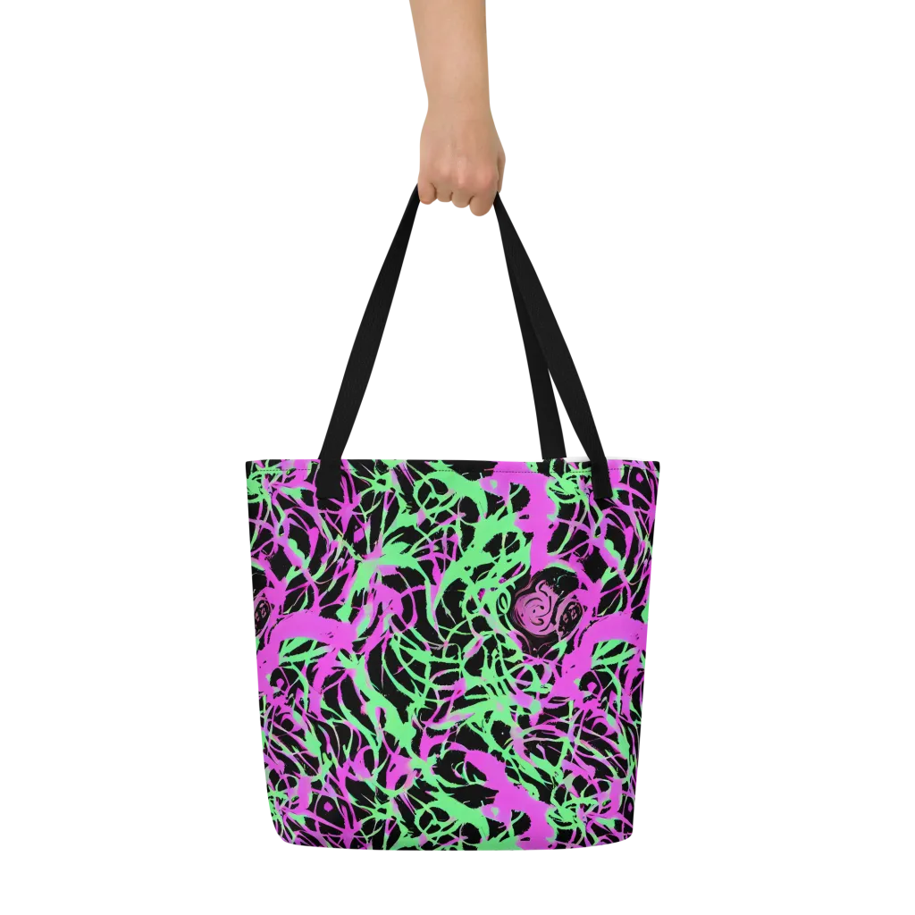 Neon Thorn on Large Tote Bag W/ Pocket — Front