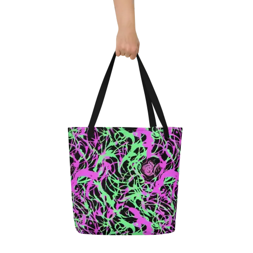 Neon Thorn on a Large Tote Bag W/ Pocket