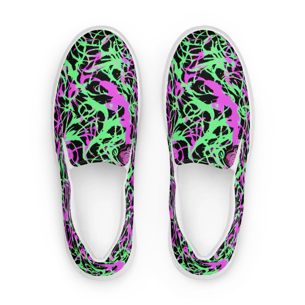 Neon Thorn on Women's Slip-On Canvas Shoes — Front