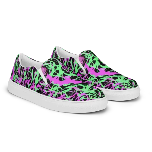 Neon Thorn on a Women's Slip-On Canvas Shoes
