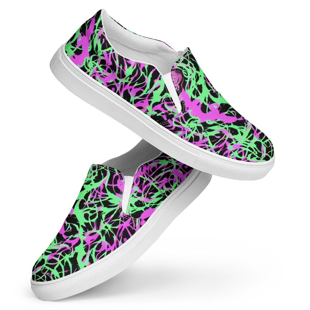 Neon Thorn on Women's Slip-On Canvas Shoes — Front