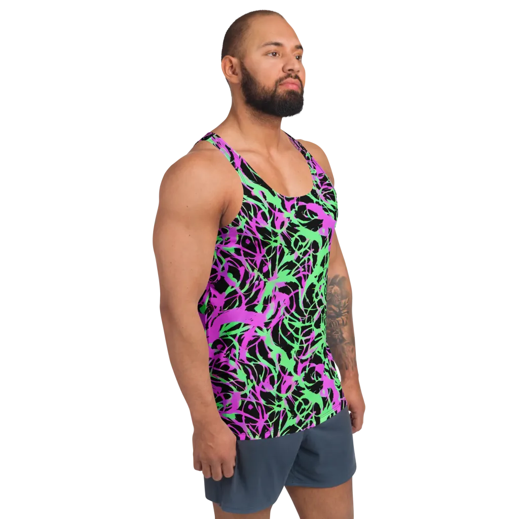 Neon Thorn on Men's Tank Top — Right Front