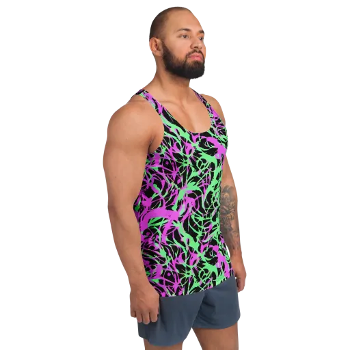Neon Thorn on a Men's Tank Top