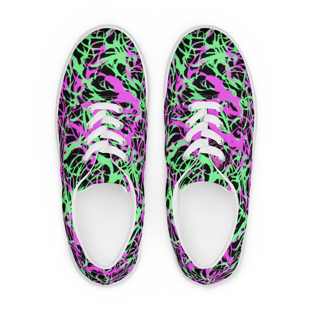 Neon Thorn on Men's Lace-Up Canvas Shoes — Front