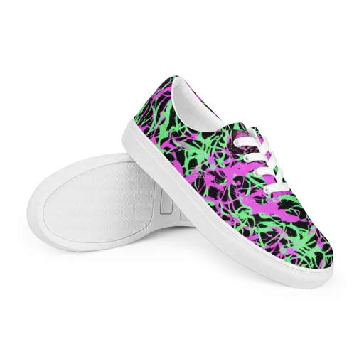 Neon Thorn on a Men's Lace-Up Canvas Shoes