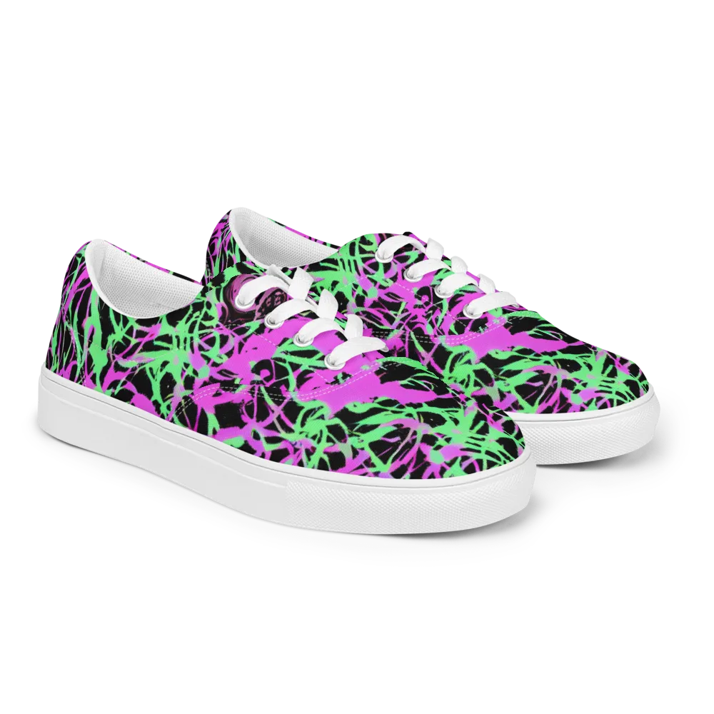 Neon Thorn on Men's Lace-Up Canvas Shoes — Right Front