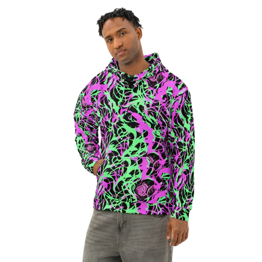 Neon Thorn on Cotton Hoodie — Left Front