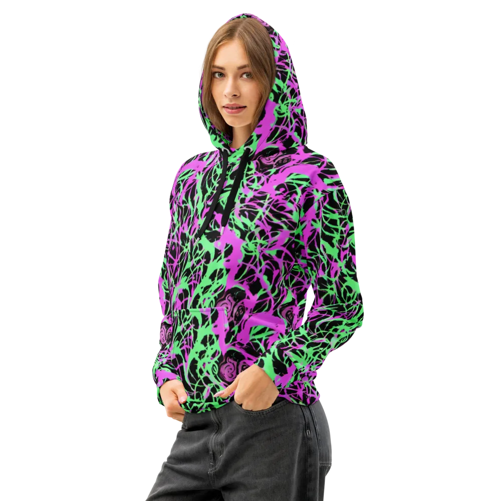 Neon Thorn on Cotton Hoodie — Left Front