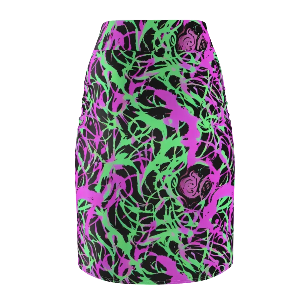 Neon Thorn on Pencil Skirt — Back