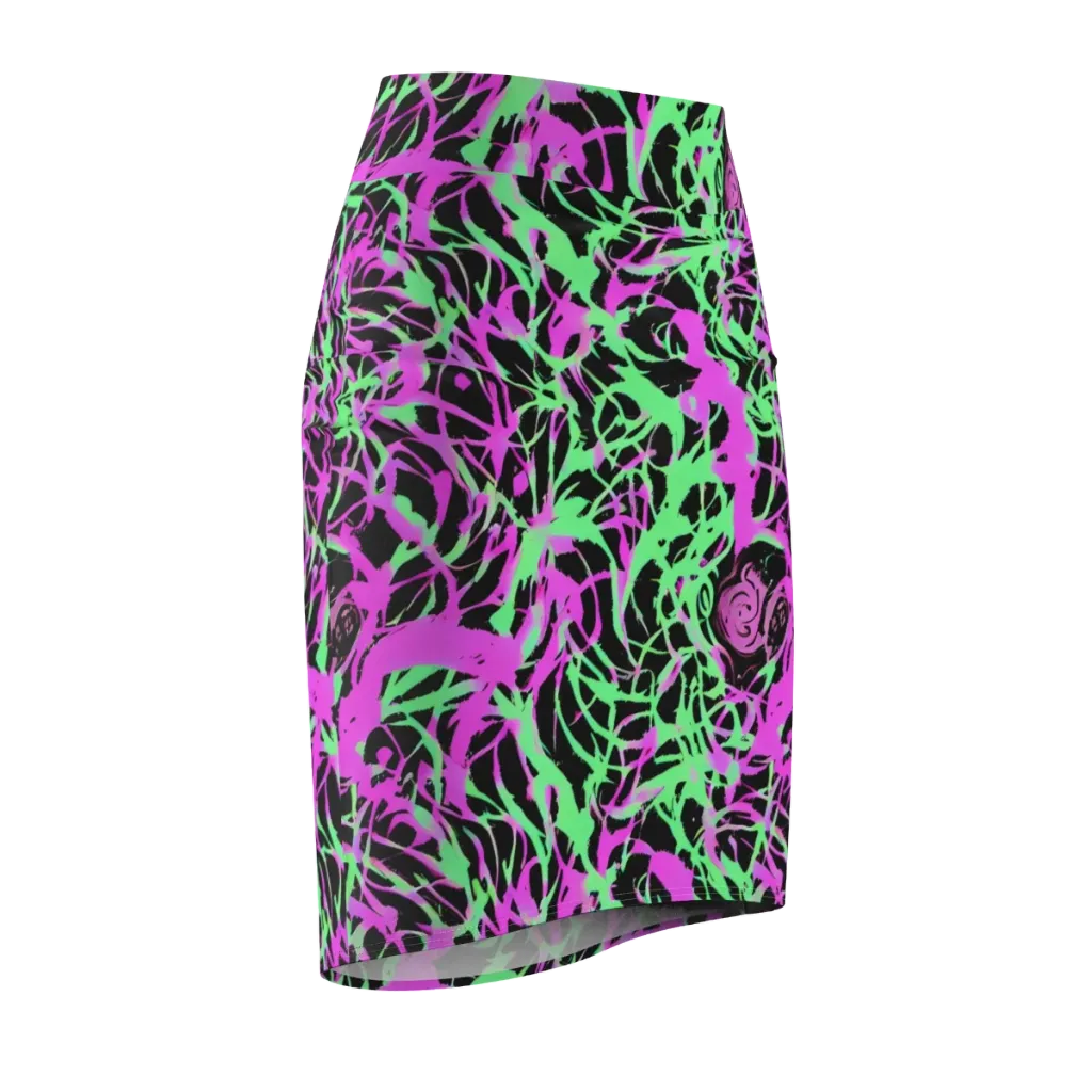 Neon Thorn on Pencil Skirt — Front Side
