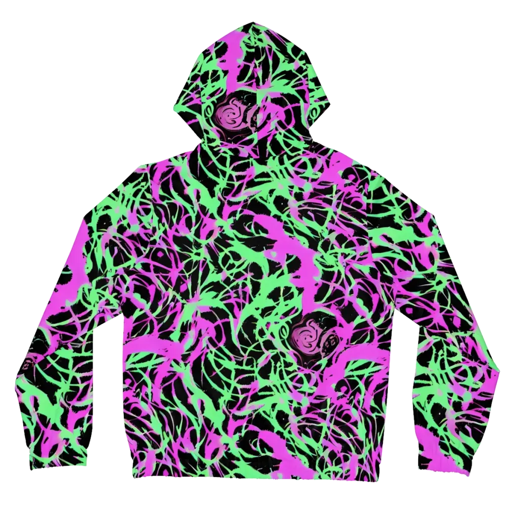 Neon Thorn on Women's Full-Zip Hoodie — Back
