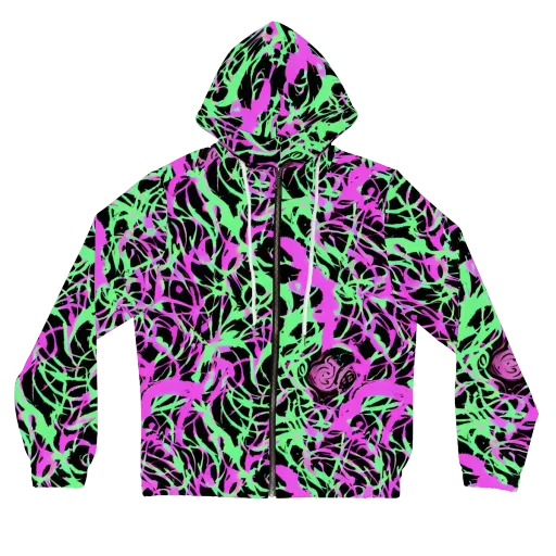 Neon Thorn on a Women's Full-Zip Hoodie