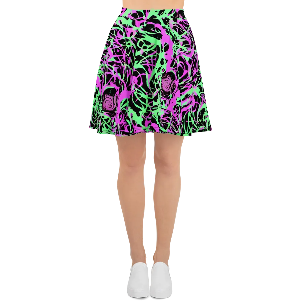Neon Thorn on Skater Skirt — Front