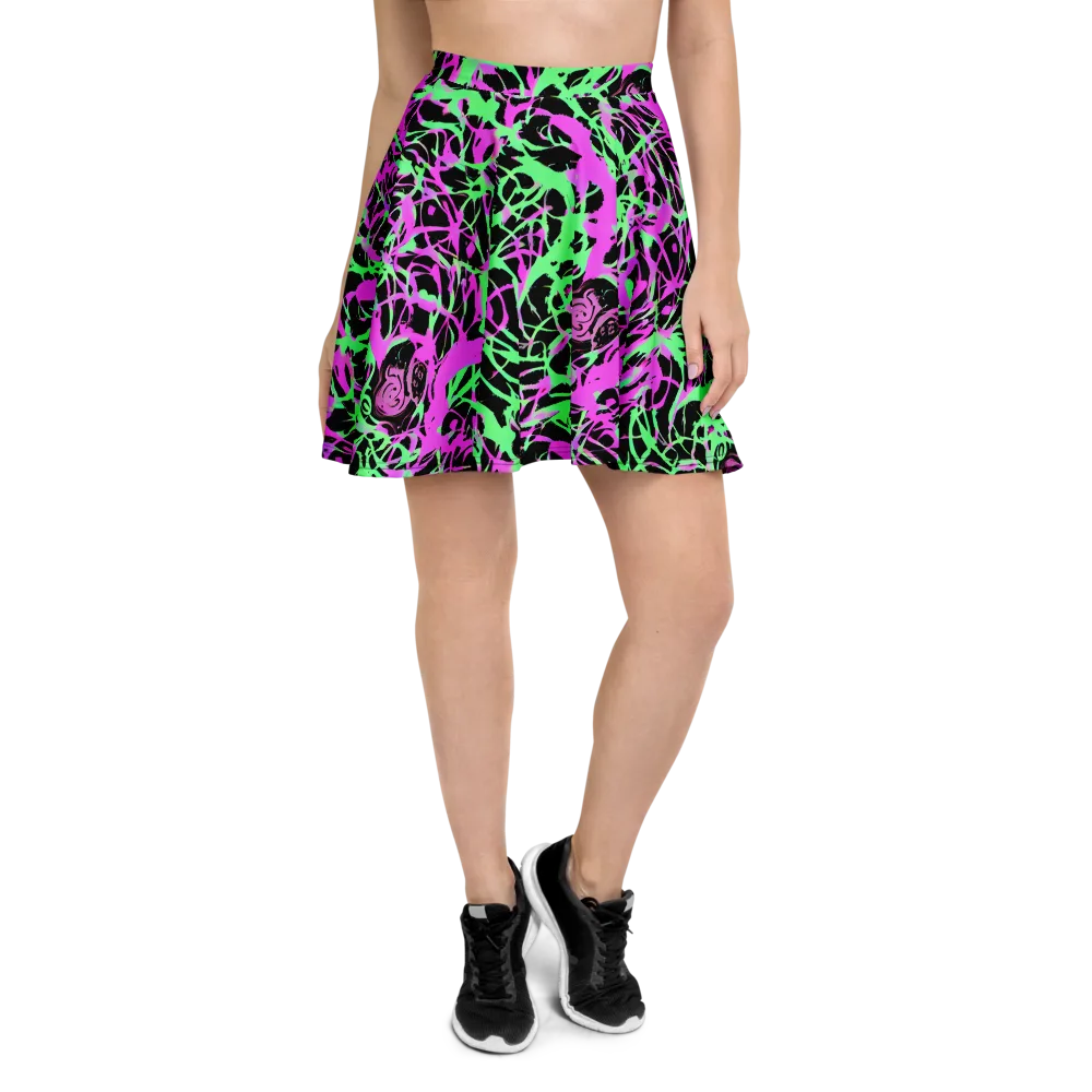 Neon Thorn on Skater Skirt — Front