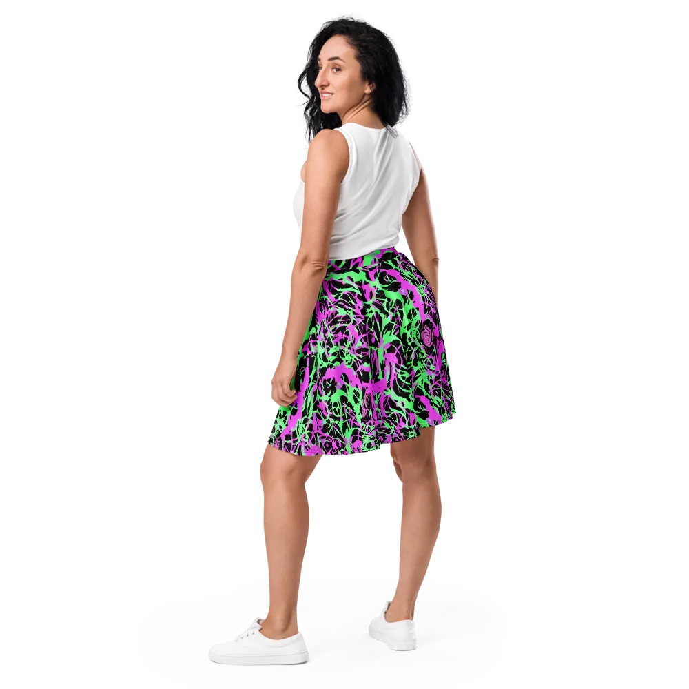 Neon Thorn on Skater Skirt — Back