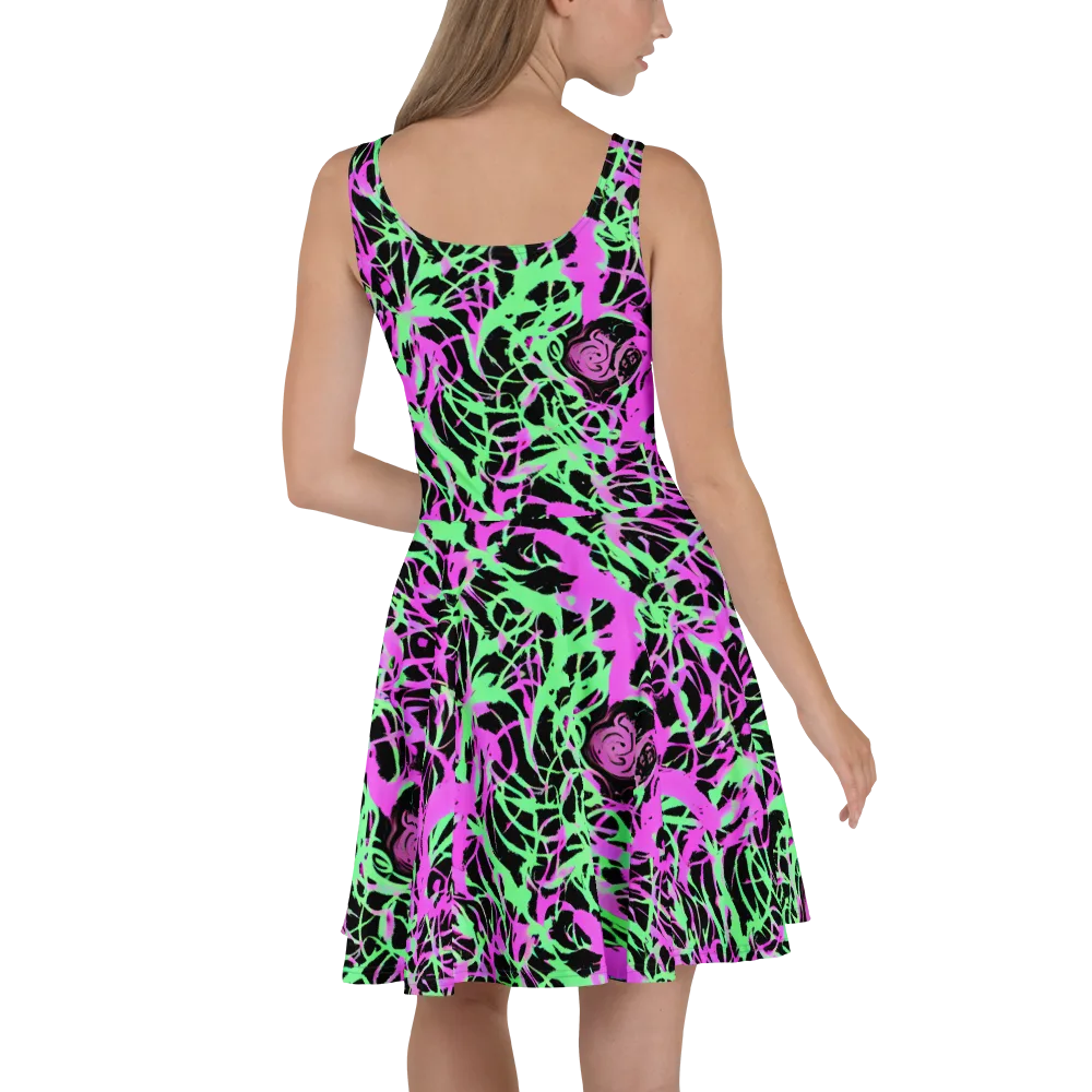 Neon Thorn on Skater Dress — Back