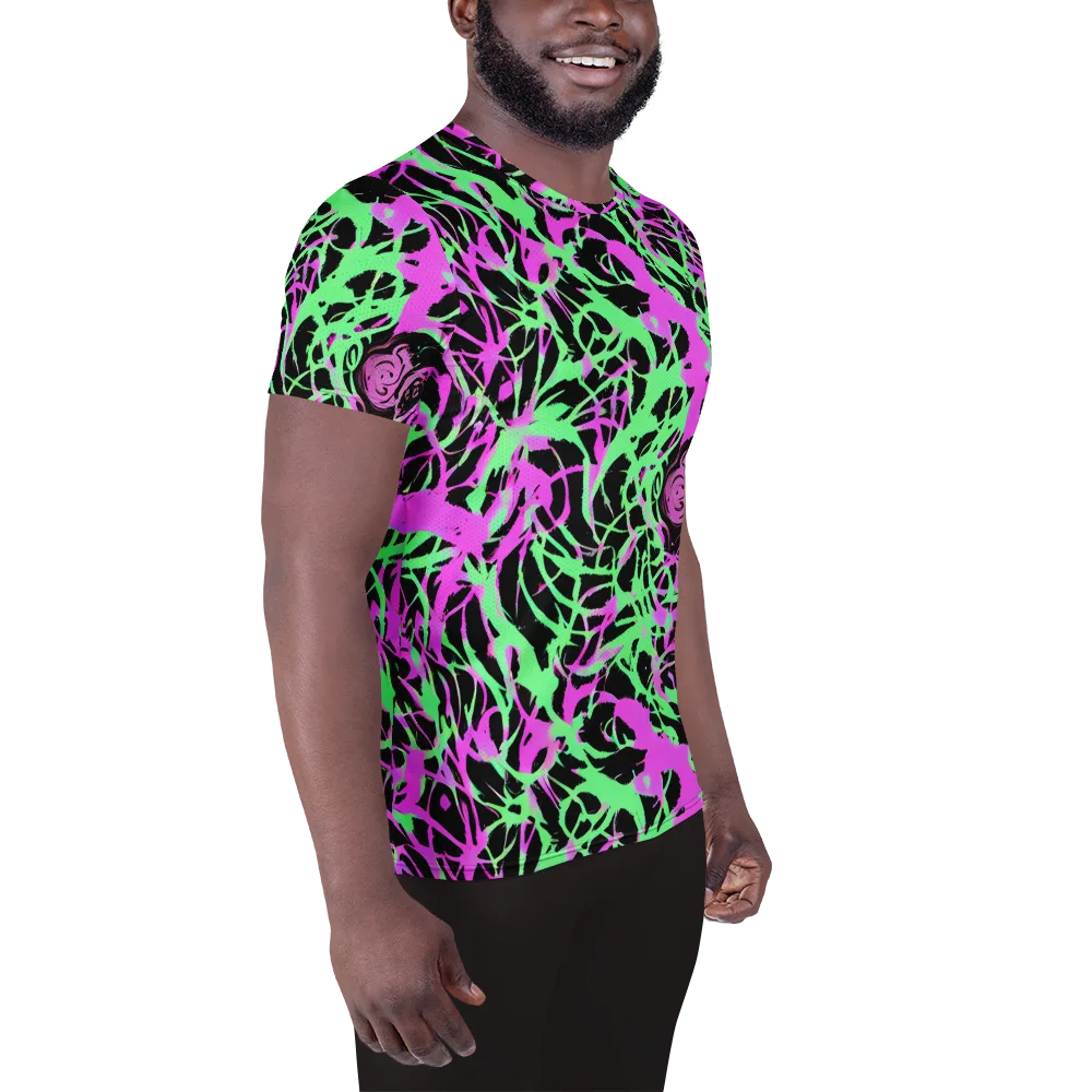 Neon Thorn on Men's Athletic T-Shirt — Right