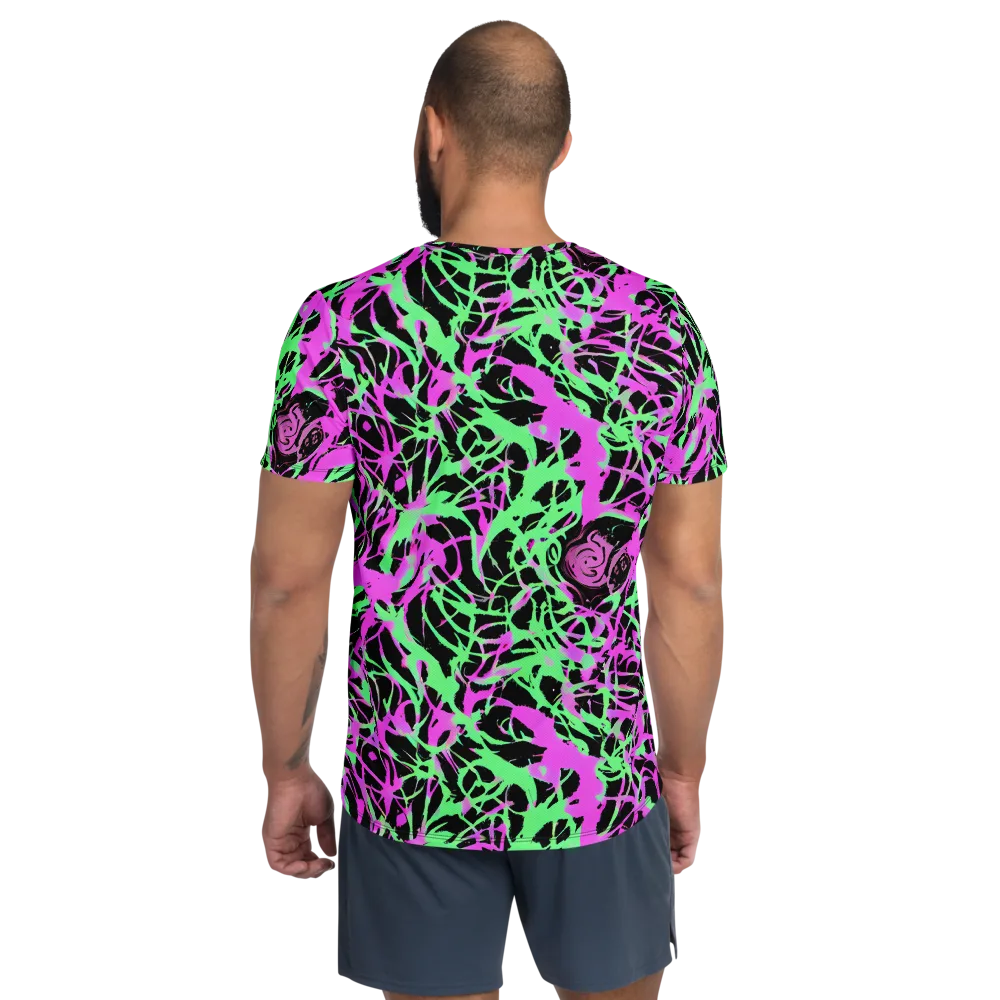 Neon Thorn on Men's Athletic T-Shirt — Back
