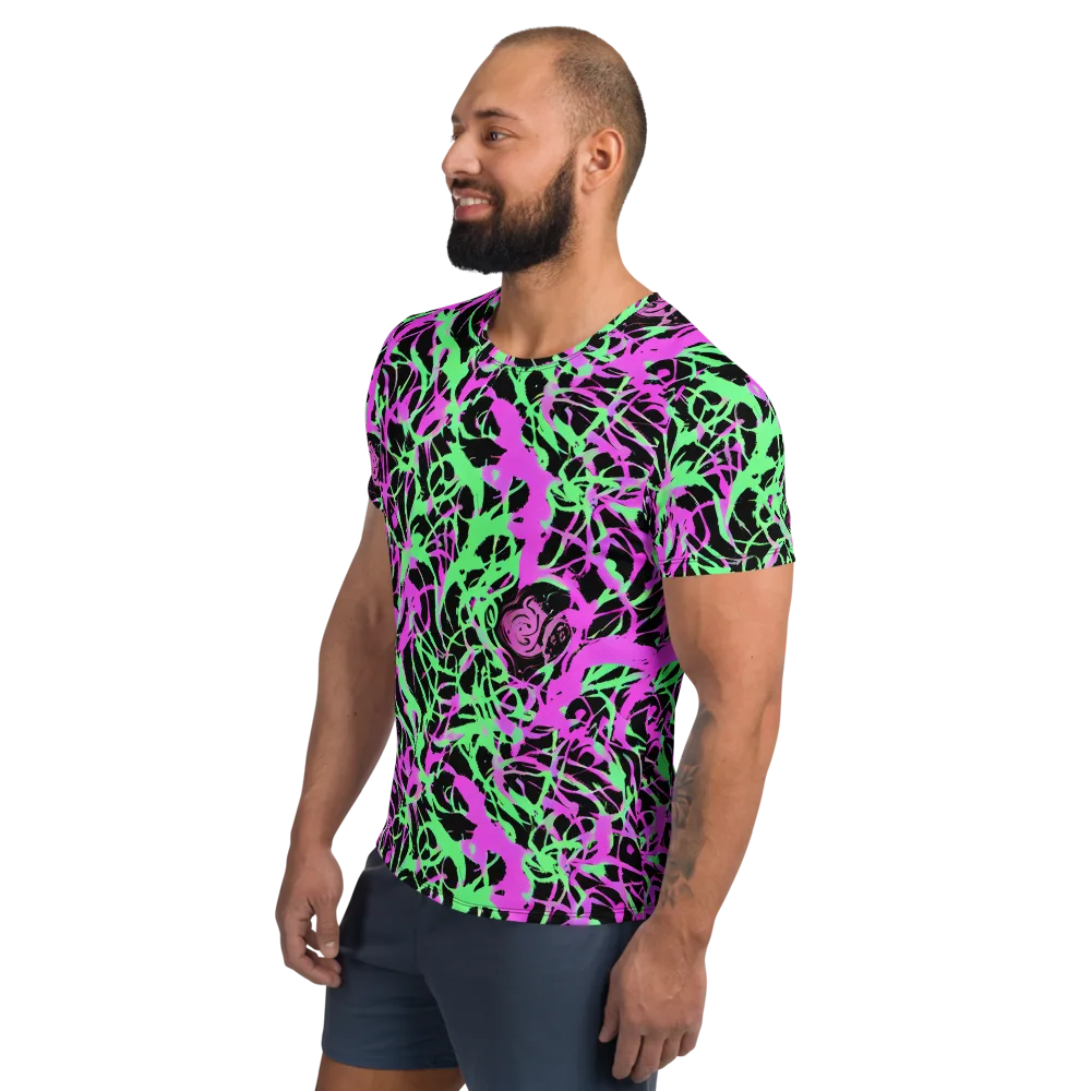 Neon Thorn on Men's Athletic T-Shirt — Left