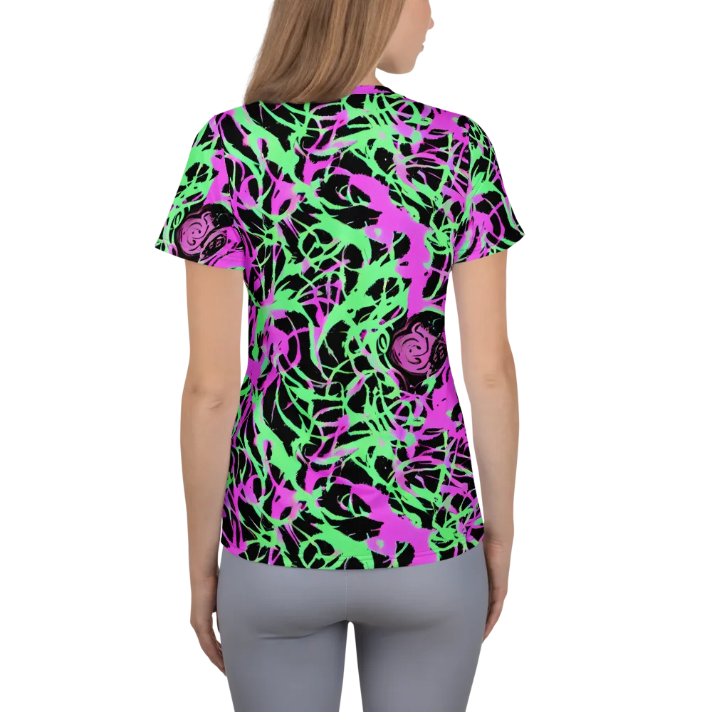Neon Thorn on Women's Athletic T-Shirt — Back