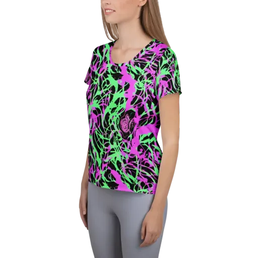Neon Thorn on a Women's Athletic T-Shirt