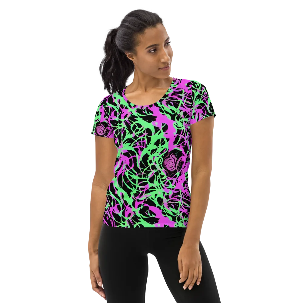 Neon Thorn on Women's Athletic T-Shirt — Front