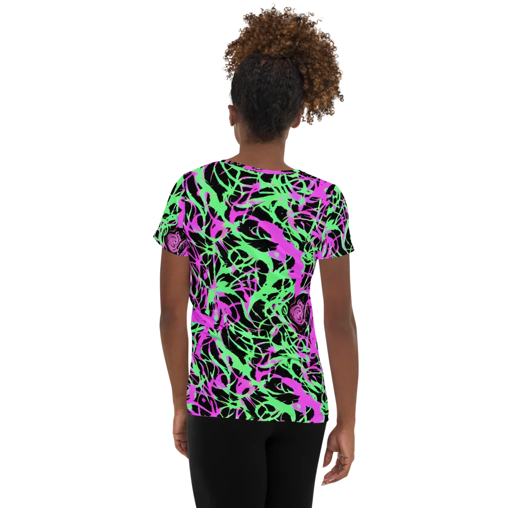 Neon Thorn on Women's Athletic T-Shirt — Back